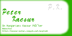 peter kacsur business card